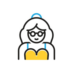 Multi color icon for actress