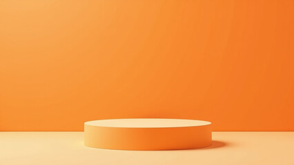 orange empty podium rendered sand texture product display