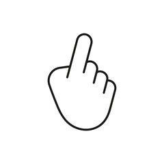 Pointer hand click gesture with index finger up Line Icon. User interface navigation symbol for selection and interaction Outline Symbol. Editable Stroke. Isolated Vector Illustration