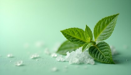 Fresh mint close up on white