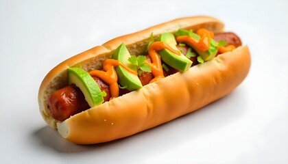 Hot dog isolated on white background.