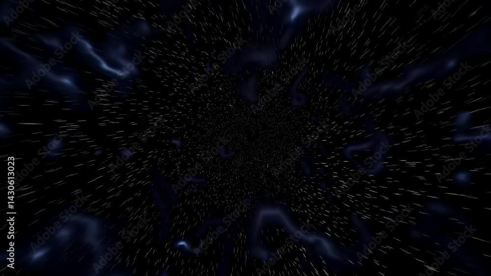 Poster cosmic wormhole navigating vibrant space-time continuum, revealing gravitational lensing through lum