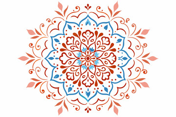 Abstract floral ornamental pattern with vintage mandala design and seamless lace decoration