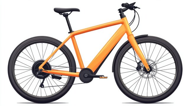 Electric city bike vector illustration isolated on white background - Powered by Adobe