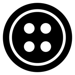 Fototapeta premium Icono silueta de botón de costura con cuatro agujeros