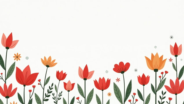 tal poster spring holidays cute flowers pattern hand drawn floral art template easter birthday mothers day decor