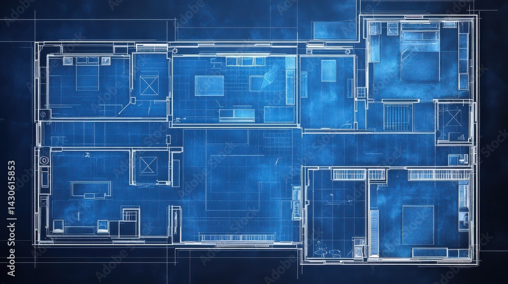 Poster clean architecture floor plan background blueprint style abstract