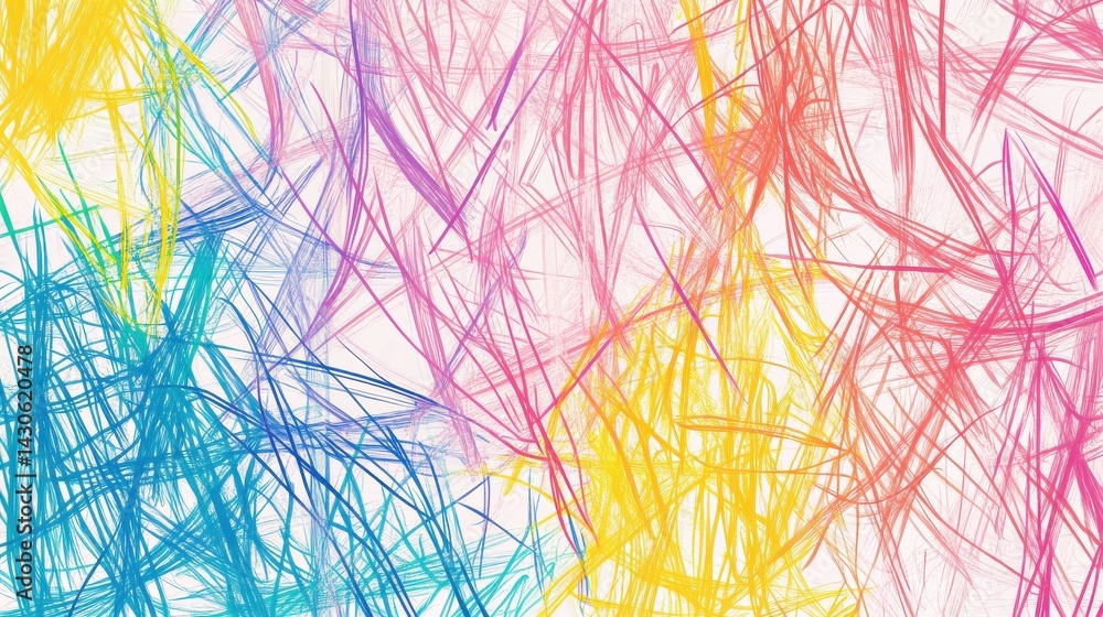 Poster fun colorful line doodle seamless pattern. creative abstract style art background for children or tr