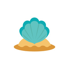 Seashell in Sand isolated on transparent background