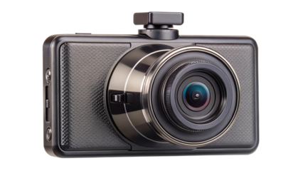 Closeup of a sleek and modern dash camera with advanced features
