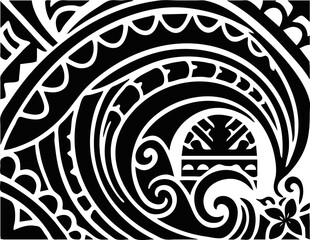 Polynesian Tattoo Inspired Abstract Design