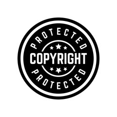 Fototapeta premium Copyright protected rubber stamp seal vector