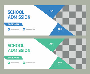  Back to school facebook cover template education banner
