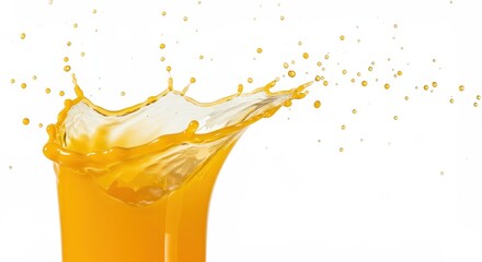 Orange Juice Splashing Out of Glass in High Speed Motion