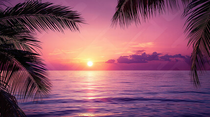 sunset on tropical beach