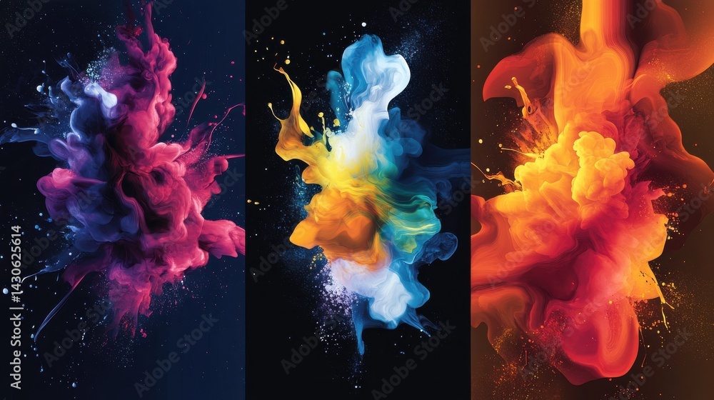 Poster abstract color background set for creative design