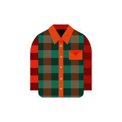 Checked Flannel Shirt isolated on transparent background