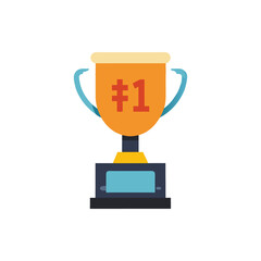 Trophy Labeled 1 Dad No Text isolated on transparent background