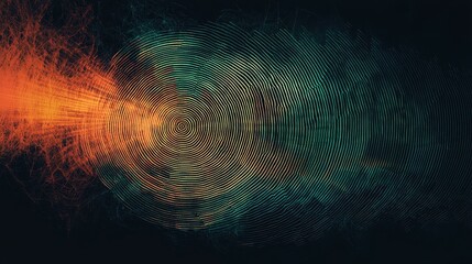 Abstract pattern with vibrant colors and dynamic circular lines creating a sense of movement.