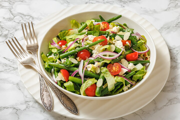 Green Bean Tomato Romaine lettuce Cheese Salad