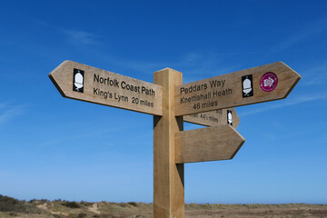 Norfolk Coast Path and Peddars Way Signpost