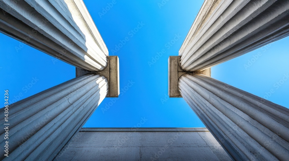 Poster architecture details modern building concrete bias columns space perspective abstract background