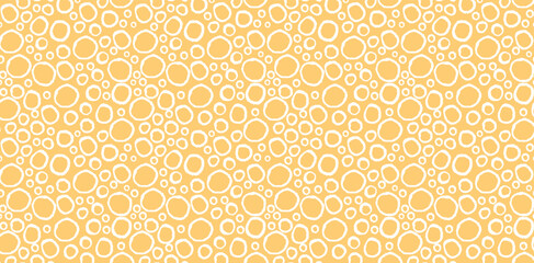 White Hand Drawn Polka Dot Pattern, Yellow Background, Abstract Design