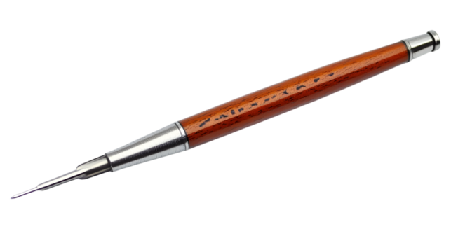 Elegant Wood Pen with Closeup Shot.