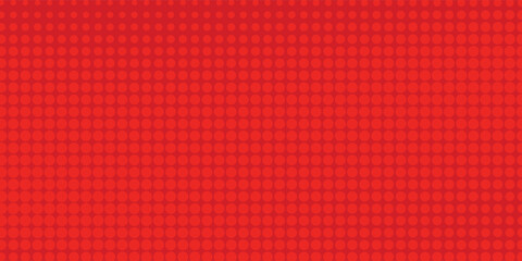 Abstract dots halftone red color pattern gradient texture with technology digital background. Pop art comic modern