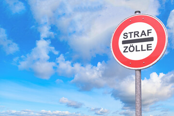 Verkehrszeichen - Verbot - Strafzölle