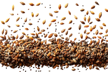 Falling Grains with Spices, and Food Texture.