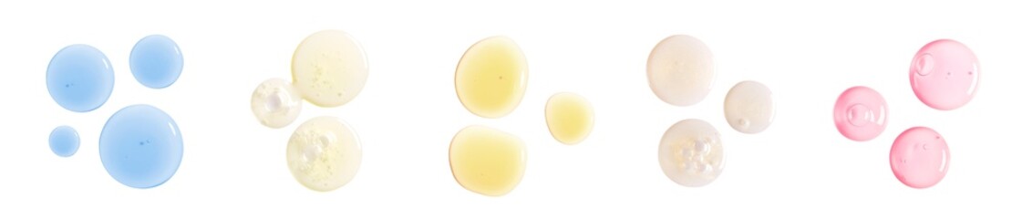 banner round drops gel serum on a white background