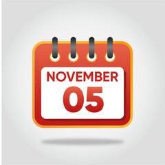 November 5 Calendar Illustration