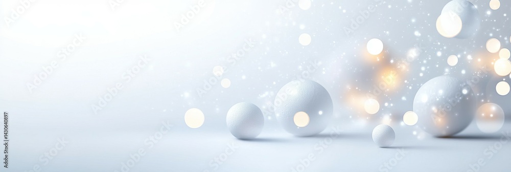 Poster bright glowing orbs with soft light sparkle and smooth surface in atmospheric composition
