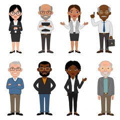 set of business people