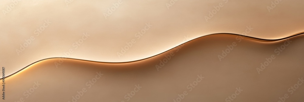 Poster gently curving line with soft glow on smooth textured surface elegantly captures minimalist style