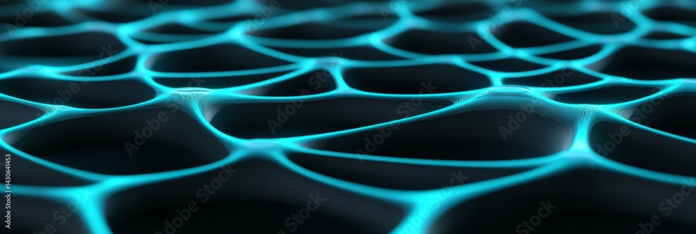 Aufkleber abstract light pattern with glowing blue lines in a geometric network design