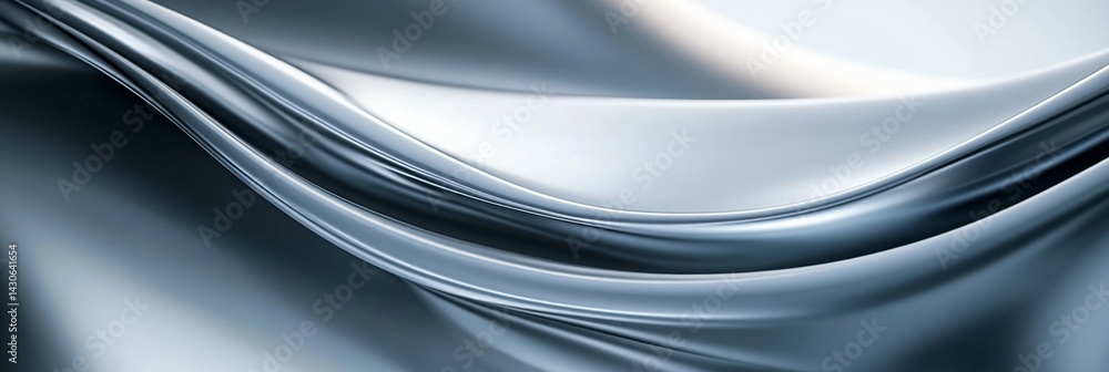 Poster elegant silver fabric with soft folds and smooth flowing texture capturing light gracefully