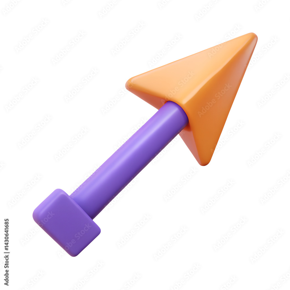 Poster upward pointing 3d arrow isolated on on white background illustrative symbol navigation pointer dire