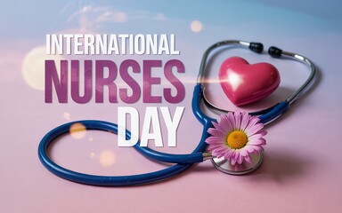 Celebrate International Nurses Day with love, flowers, stethoscopes, and healing hearts.