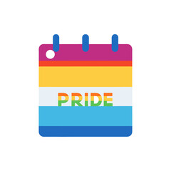 Calendar Page with Pride Icon isolated on transparent background