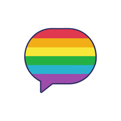 LGBTQ Speech Bubble Icon isolated on transparent background