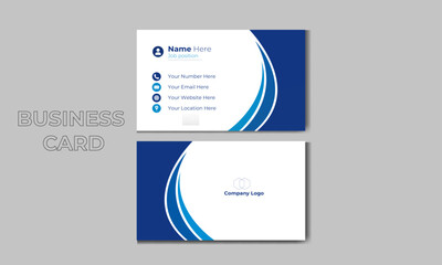 Creative Professional Corporate Business card or Visiting Card Blue double sided template design
