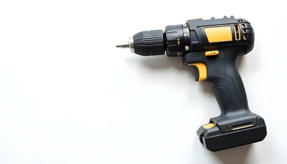 Cordless screwdriver on a white background