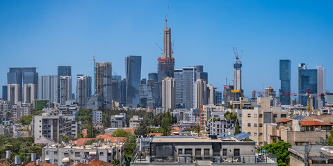 Panoramic view of Tel Aviv skyline.