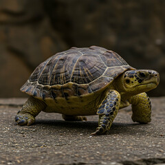 Obraz premium A CloseUp Photo of a Walking Tortoise