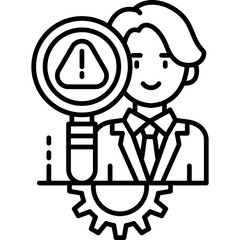 Warning Search Icon Vector Element