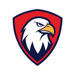 Eagle Mascot Logo in Shield Vector Art – Flat Minimalist Eagle Logo Design