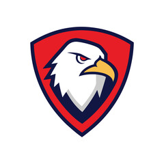 Eagle Mascot Logo in Shield Vector Art – Flat Minimalist Eagle Logo Design