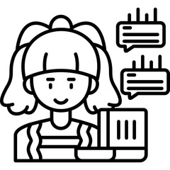Laptop User Icon Vector Element